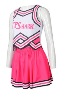 CH206 custom sleeveless cheerleading suit skirt design printing LOGO pleated skirt cheerleading suit contrast cheerleading clothing garment factory  glee cheerios uniform  elite cheer uniforms